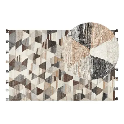 Wool Kilim Area Rug x cm Multicolour ARGAVAND