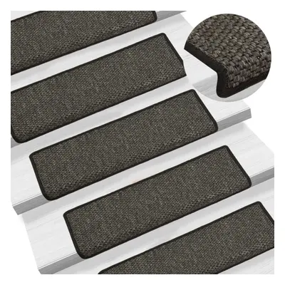 vidaXL Stair Mats Stair Protector Self-adhesive Sisal-Look pcs Anthracite