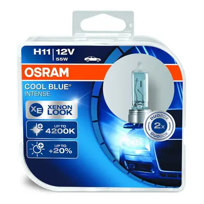 OSRAM COOL BLUE INTENSE H11, headlight bulb for halogen headlamps, xenon effect for white light,