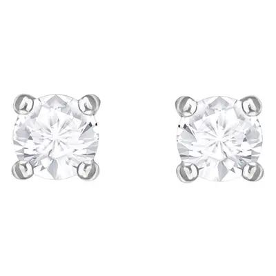 Swarovski Attract Round Stud Earrings with Clear Swarovski Crystals on a Rhodium Plated Setting,