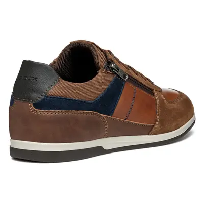 (Brown, (Adults')) Geox U Renan B Suede Men's Brown/Navy Trainers