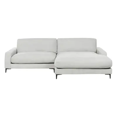 Left-Hand Corner Sofa MALOY Chenille Light Grey Left Hand