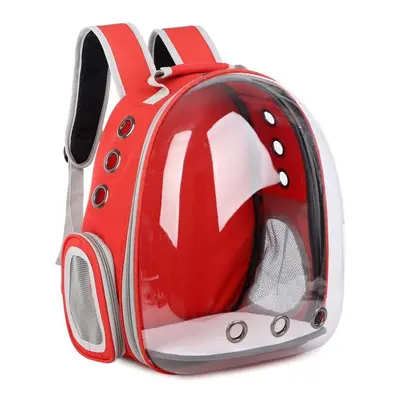 (Red) Colors Breathable Transparent Pet Travel Backpack Dog Cat Carrier Shoulder Bag