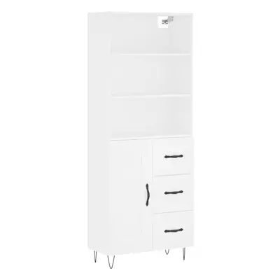 (white, wood door drawers) vidaXL Highboard Sideboard Cupboard Side Cabinet Sonoma Oak Engineere