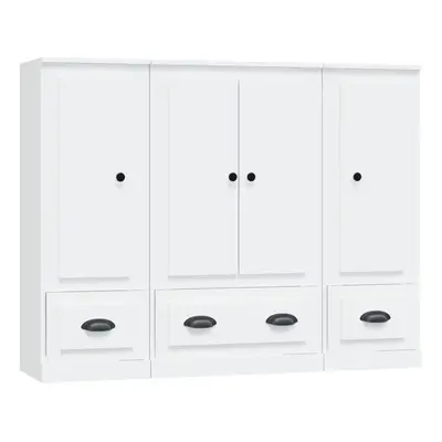 (white) vidaXL Highboards Storage Cabinet Side Cabinets Cupboard pcs Engineered Wood