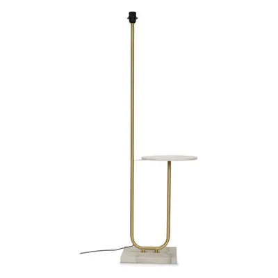 Tavel Brushed Gold Metal Floor Lamp with Table