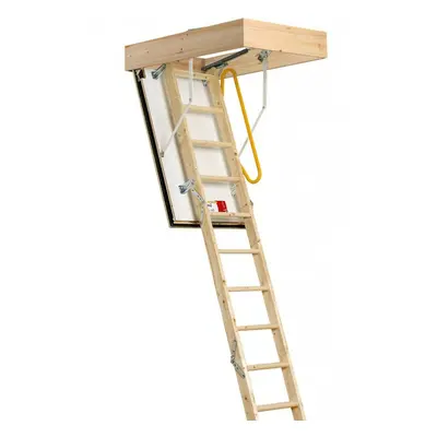 3 Section FIRE RATED Folding Loft Ladder & Handle Hatch & Frame 2.75m Height