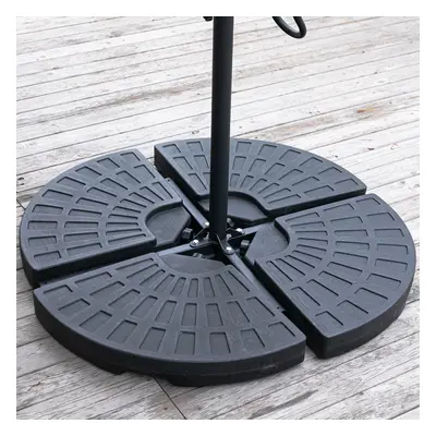 (13L Sector Base Only) Double Top Garden Cantilever Parasol Patio Umbrella with Cross Base