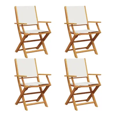 (cream, pcs) vidaXL Garden Chairs Outdoor Chair Dining Chair Solid Wood Acacia and Fabric