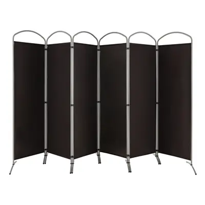 6-Panel Folding Room Divider Portable Polyester Fabric Wall Divider