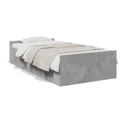 (concrete grey, x cm) vidaXL Bed Frame with Drawers Bed Base Sonoma Oak 120x200 cm Engineered Wo