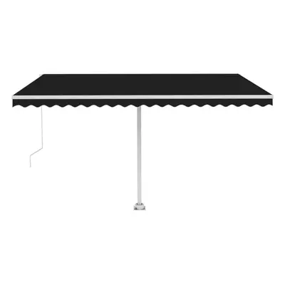 vidaXL Manual Retractable Awning with LED 450x300 cm Anthracite Shade Shelter