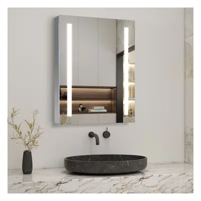 (600x800mm) LED Bathroom Mirror Cabinet with Demister Pad