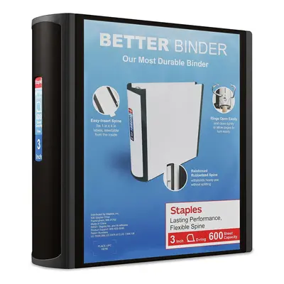 Staples 3-Inch 3-Ring Better Binder Black (15126-Cc)