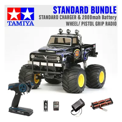 TAMIYA RC Midnight Pumpkin Black Edition 1:12 Standard Wheel Radio Bundle