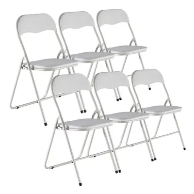 (Beige Ribcord) Pc Folding Lightweight Chair Set Metal Frame