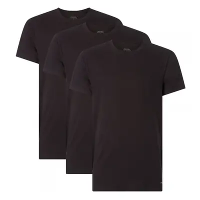 (S) 3-Pack Pure Cotton Crew-Neck T-Shirts, Black