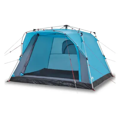 (Blue) vidaXL Camping Tent Cabin 4-Person Lightweight Tent Dome Tent Quick Release