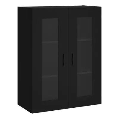 (black) vidaXL Wall Mounted Cabinet Cupboard Side Cabinet Smoked Oak Engineered Wood