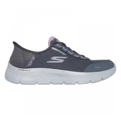 (6 (Adults')) Go Walk Flex Clear Creek | Charcoal/Lavender | Women's Breathable Bungee Lace Trai