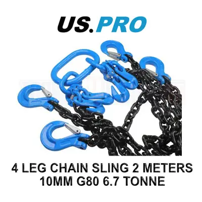 US PRO Leg Chain Sling - Meters 10MM G80 6.7 Tonne