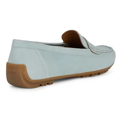 (Blue, 7.5 (Adults')) Geox D Kosmopolis Suede Women's Light Blue Moccasins Shoes