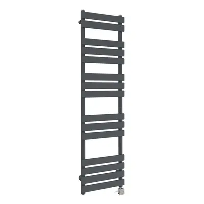 (1600x450mm, Anthracite) NRG Pre-Filled Electric Heated Towel Rail Bathroom Radiator Thermostati