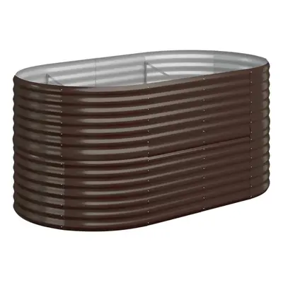 (brown, x x cm) vidaXL Garden Planter Patio Flower Pot Raised Garden Bed Powder-coated Steel