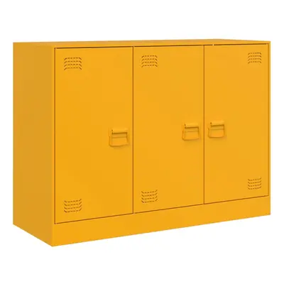 (mustard yellow) vidaXL Sideboard Storage Cupboard Side Cabinet Highboard Mustard Yellow Steel