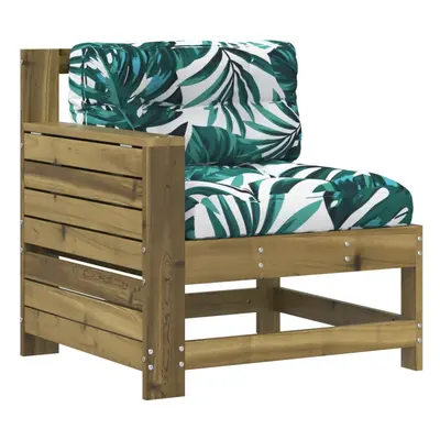 vidaXL Garden Armrest Sofa with Cushion Outdoor Sofa Impregnated Wood Pine