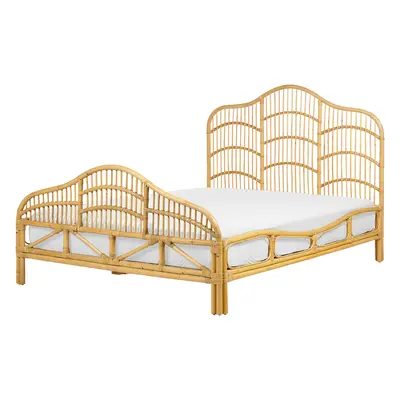 Bed Rattan DOMEYROT x cm (EU Double) Light Brown