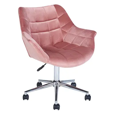 Desk Chair Velvet Pink LABELLE