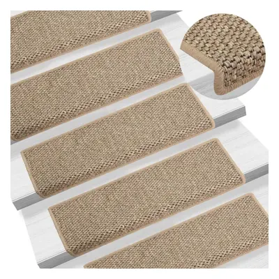 vidaXL Stair Mats Stair Protector Self-adhesive Sisal-Look pcs Dark Beige