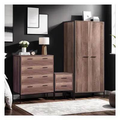 3 Piece Modern Bedroom Furniture Set Wardrobe Bedside Chest