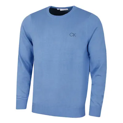 (2XL, Blue Marl) Calvin Klein Golf Mens Round Neck Tour Durable Comfort Sweater