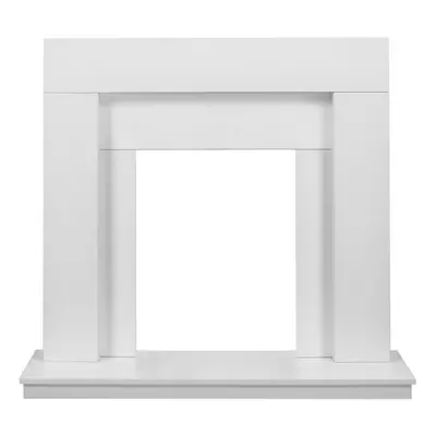 Adam Malmo Fireplace in Pure White & Black/Pure White, Inch