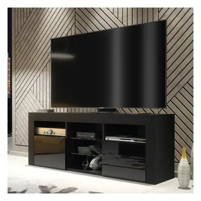 TV Unit 145cm Creative Furniture - Black Gloss Doors