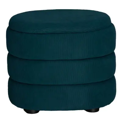 (Oval Teal Blue) Soft Velvet Ottoman Storage Pouffe Footstool Dressing Vanity Chair