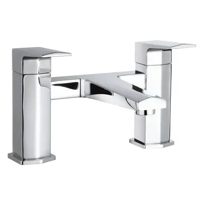 Luxury Square Deck Mounted Bath Filler Tap Chrome