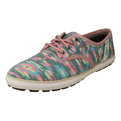 (UK 3, Aqua Tribal (Blue)) Ladies Caterpillar Canvas Shoes Fray