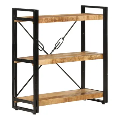 (Brown) vidaXL Bookcase Bookshelf Wooden Storage Rack Shelf Solid Wood Mango and Iron