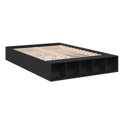 vidaXL Bed Frame Bed Base Mattress Foundation Black 160x200 cm Engineered Wood