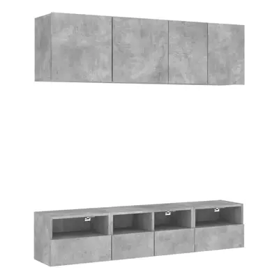 (concrete grey) vidaXL TV Wall Units Piece Floating TV Wall Unit TV Stand Engineered Wood