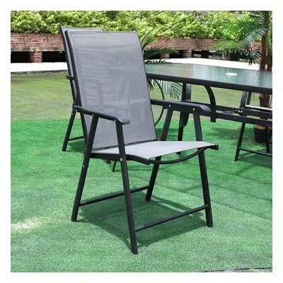 (2 x Foldable Chair Only) Garden Outdoor Patio Chairs Table with Parasol Hole