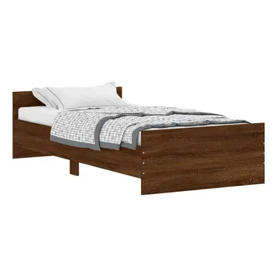 (brown oak, x cm) vidaXL Bed Frame with Headboard and Footboard Mattress Foundation Bed Base