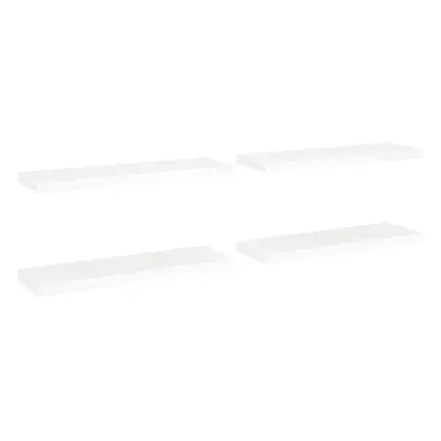 vidaXL 4x Floating Wall Shelves White 80x23.5x3.8 cm MDF Display Hanging Rack