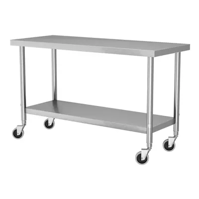 150x60x80CM Stainless Steel Working Table with Wheels