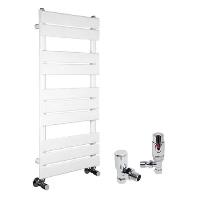 (White, x 450mm) WarmeHaus Designer Bathroom Flat Panel Heated Towel Rail Radiator Ladder Rad wi