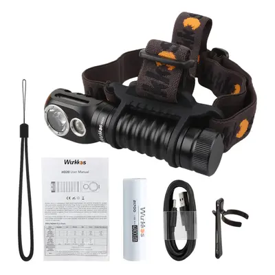 (Black, with battery) Headlamp Rechargeable Headlight 2000lm Dual LED LH351D XPL USB Reverse Cha