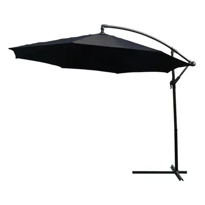 (Black Parasol) KCT 3m Large Garden Cantilever Parasol